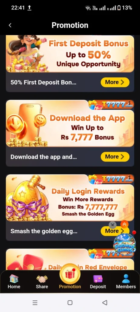 t7777 game bounuses and promotions