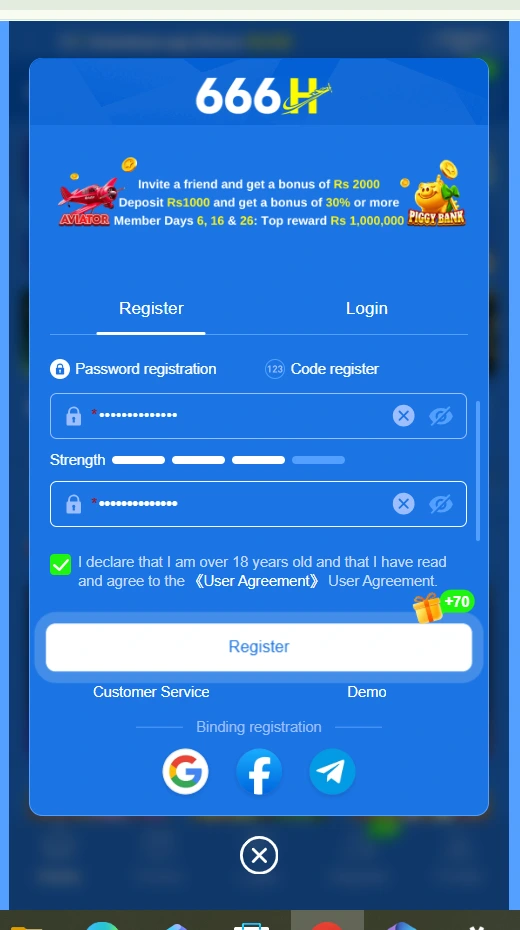 666H Game install, registration steps