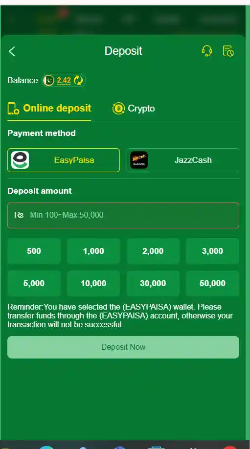 399bet game deposit section