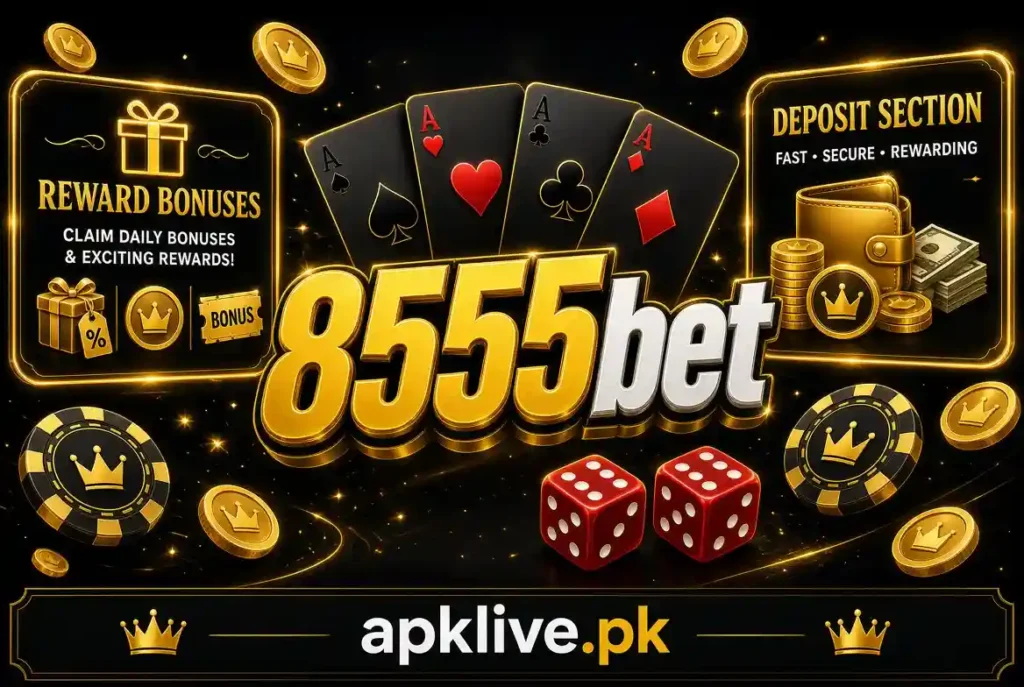 8555bet home page with deposit section