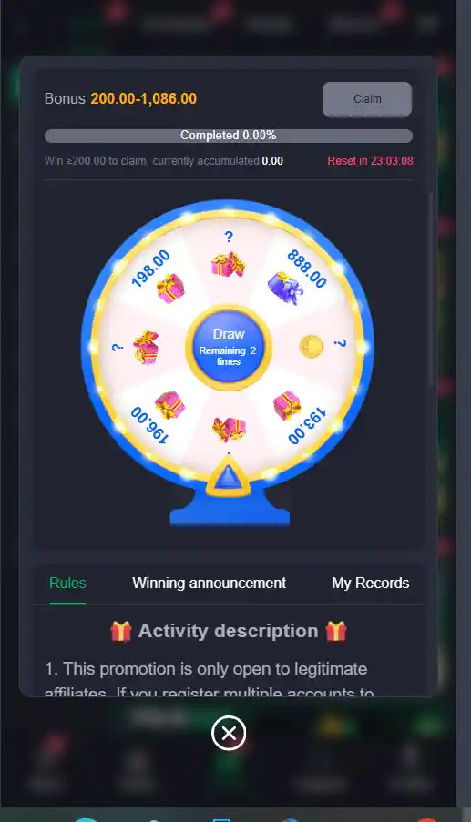 pkr365 game lucky wheel