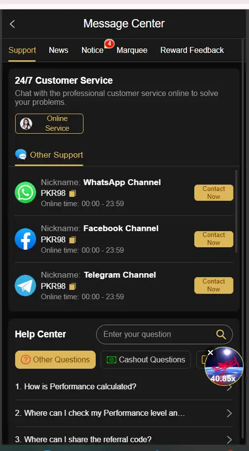 pkr98 game customer support