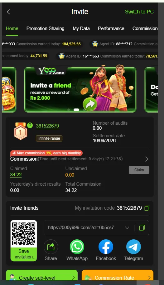 y999 game invitation latest version